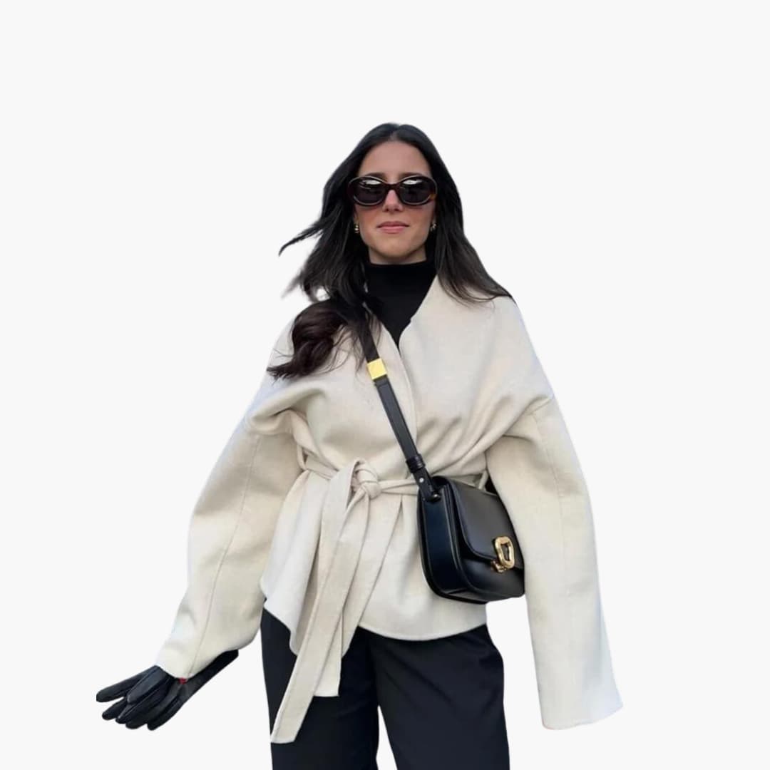 Belted Kimono Jacket – Women's Long Sleeve Wrap Coat - IsabellaMae