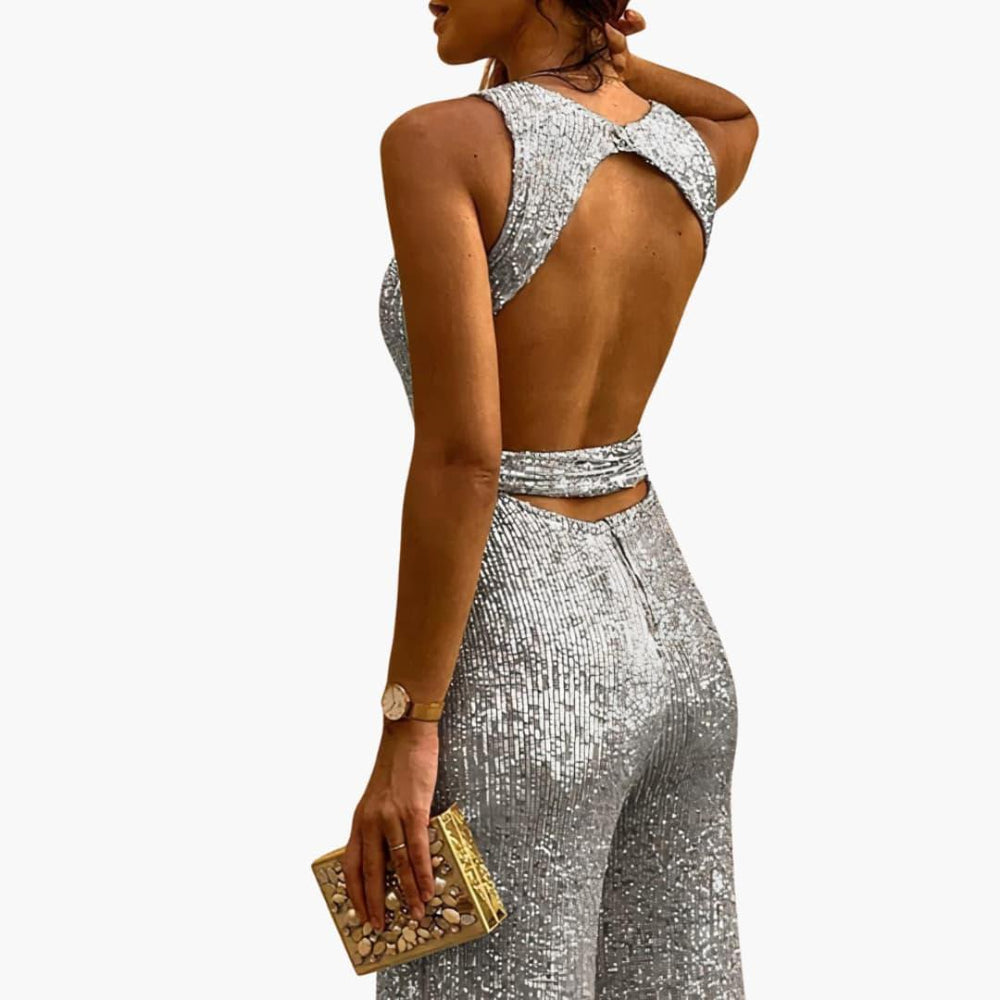 Glitter Jumpsuit – Women's Elegant Sparkly Party Outfit
