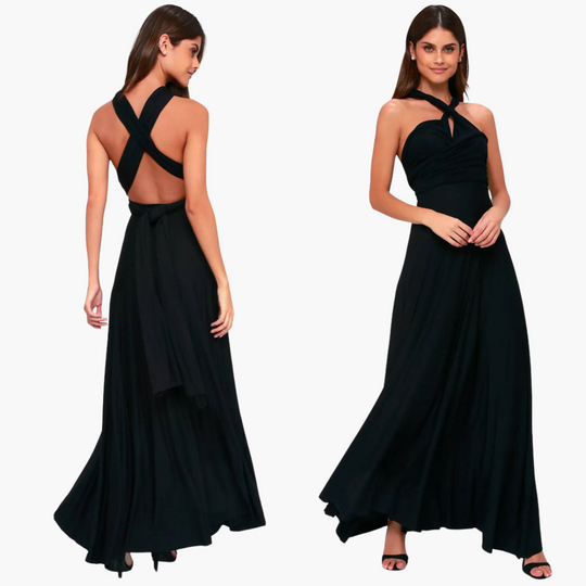 Elegant V-Neck Evening Dress - for Women with Formal Flair