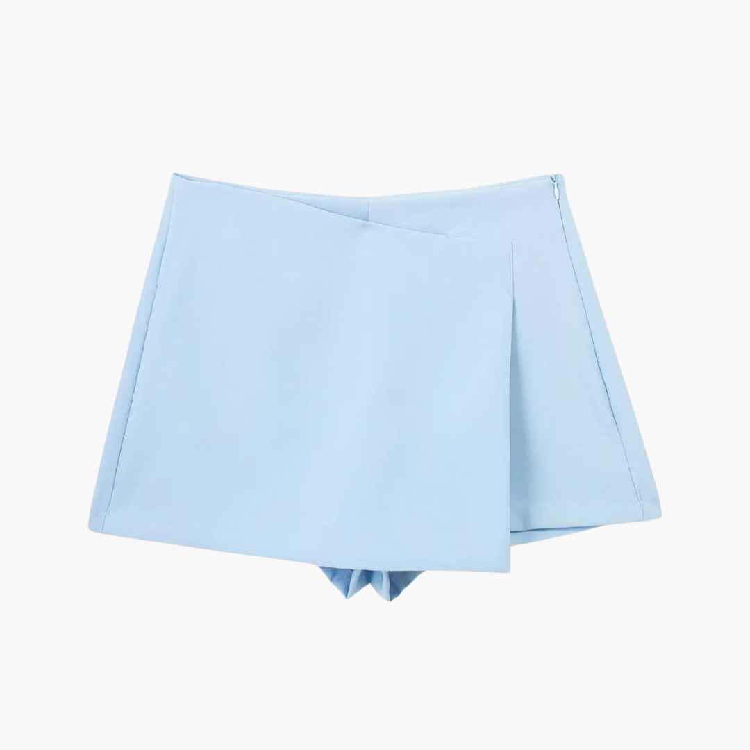 Women's summer skort with pleats and built-in shorts