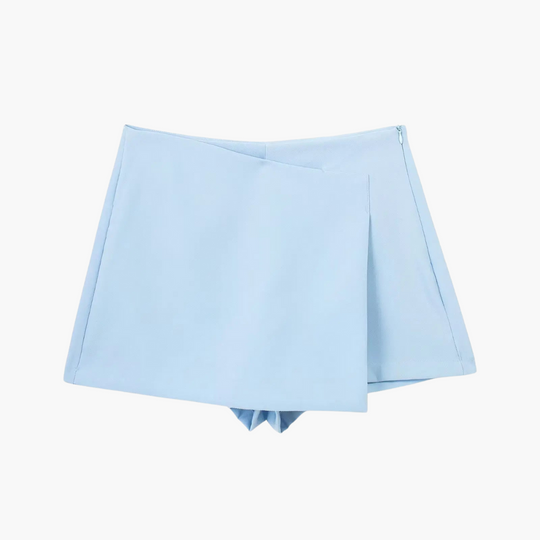 Women's summer skort with pleats and built-in shorts