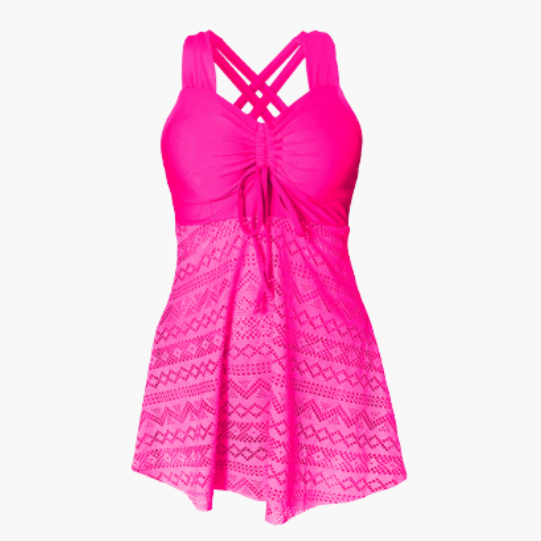 Tankini Set with Shorts - Women's Tummy Control Swimwear