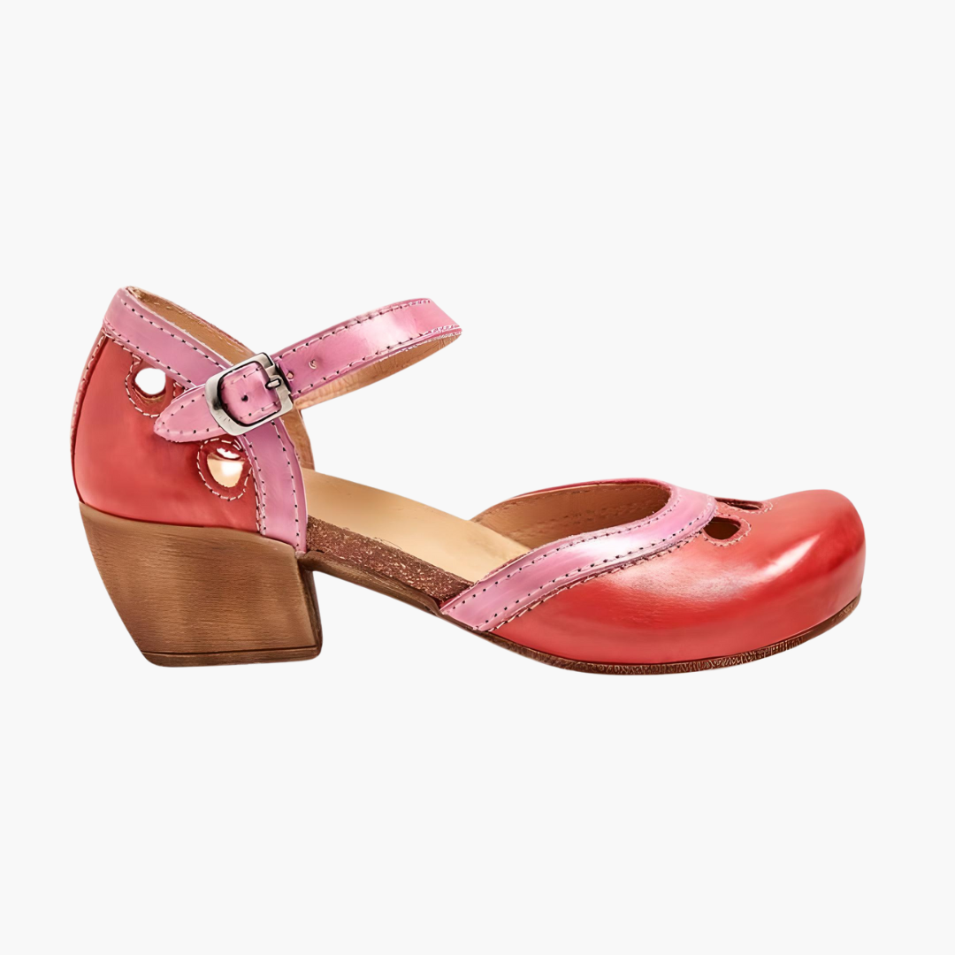 Women’s closed-toe summer sandals with ankle strap and cut-outs