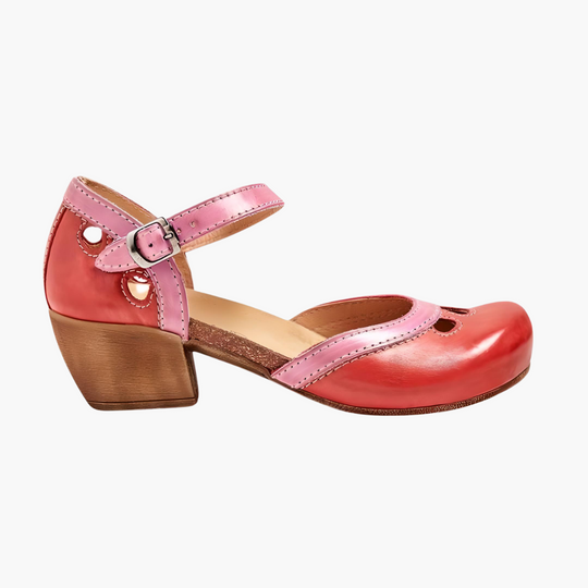 Women’s closed-toe summer sandals with ankle strap and cut-outs