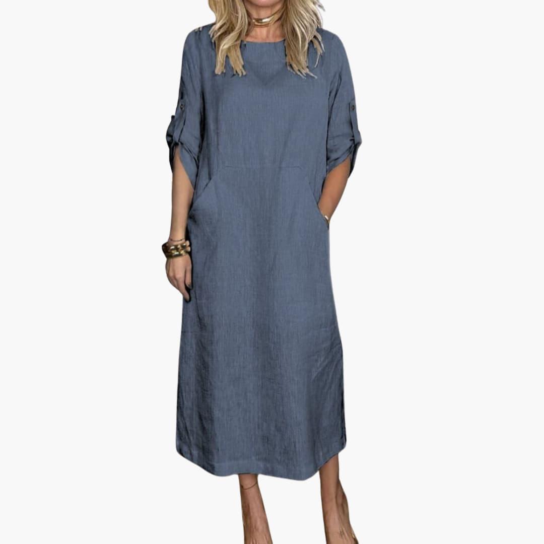 Summer Shift Dress with Pockets for Women - Casual Fit