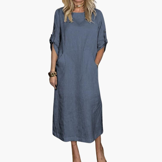 Summer Shift Dress with Pockets for Women - Casual Fit