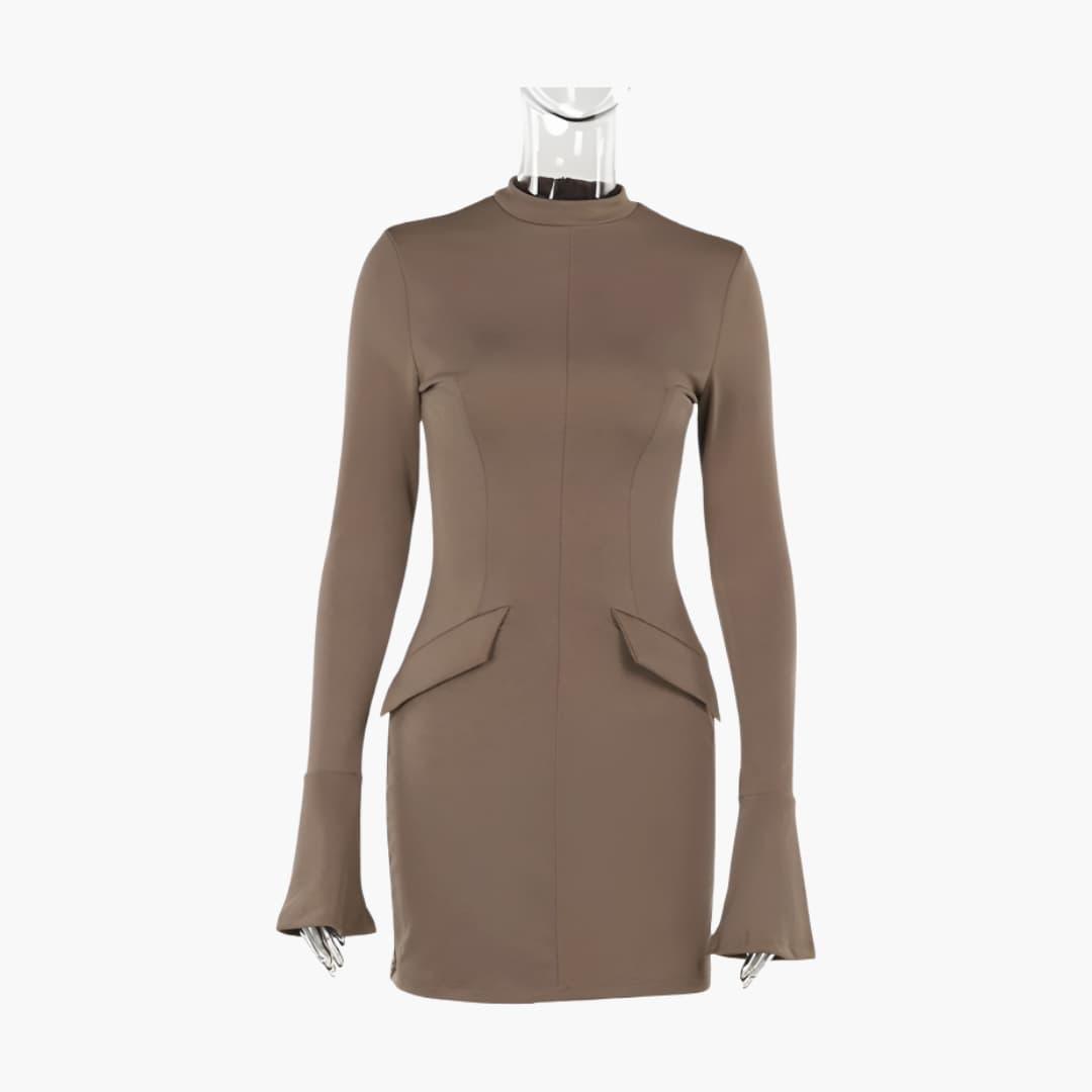 Long Sleeve Bodycon Mini Dress - Fitted Style for Women