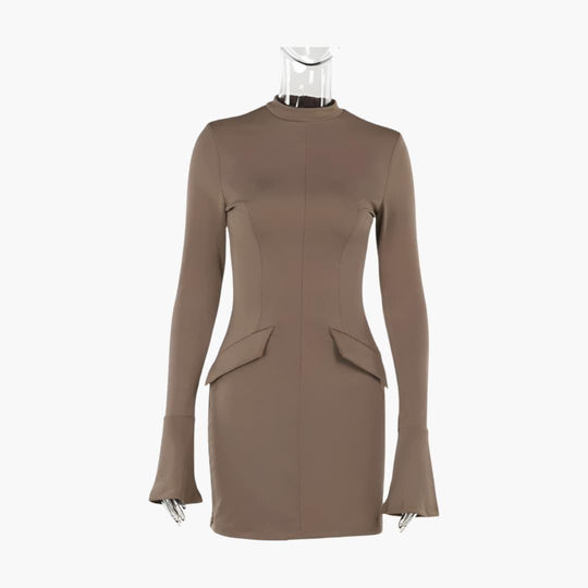 Long Sleeve Bodycon Mini Dress - Fitted Style for Women