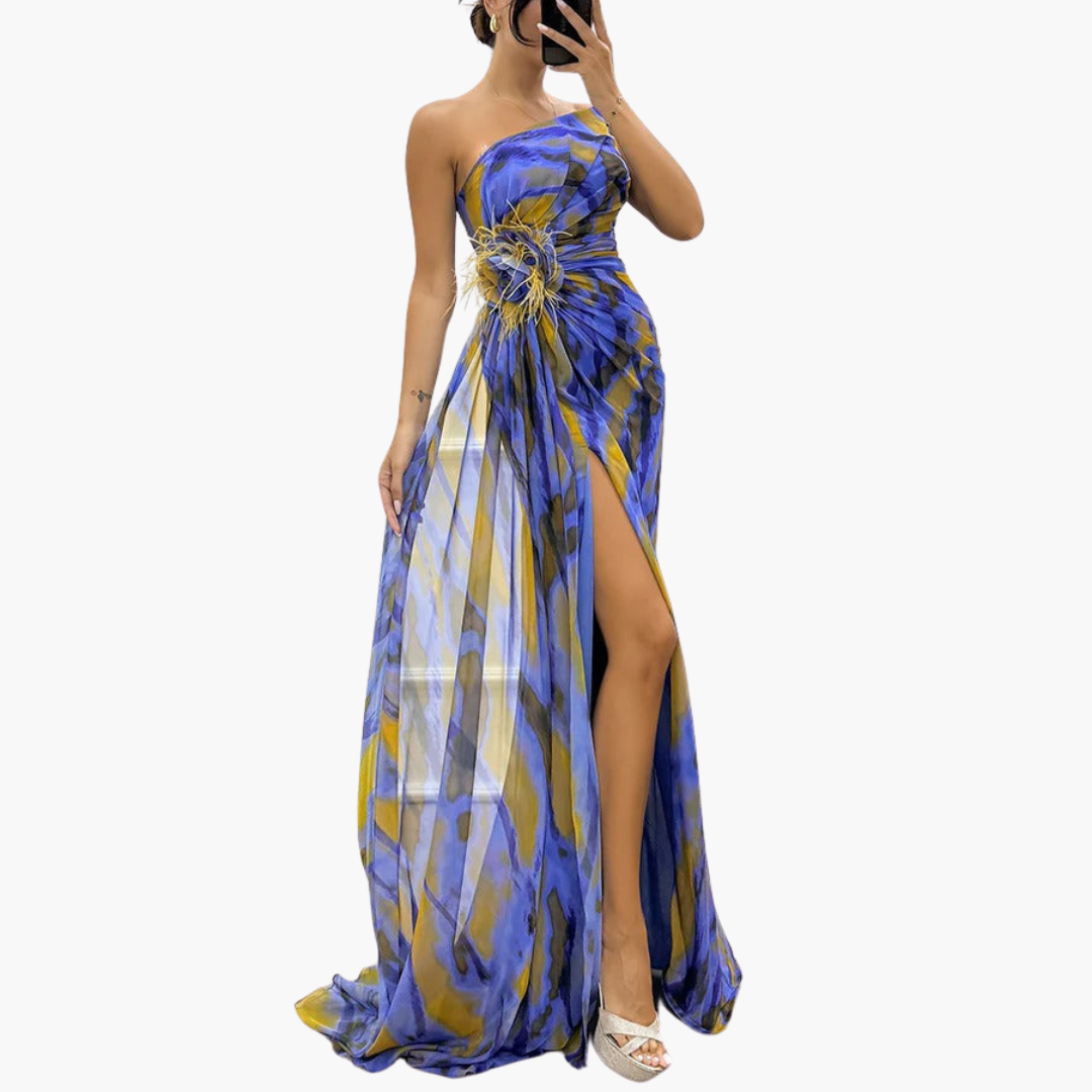 Vibrant One-Shoulder Maxi Dress for Women - Perfect for Events