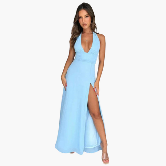 Halter Slit Maxi Dress - For Women’s Elegant Evenings