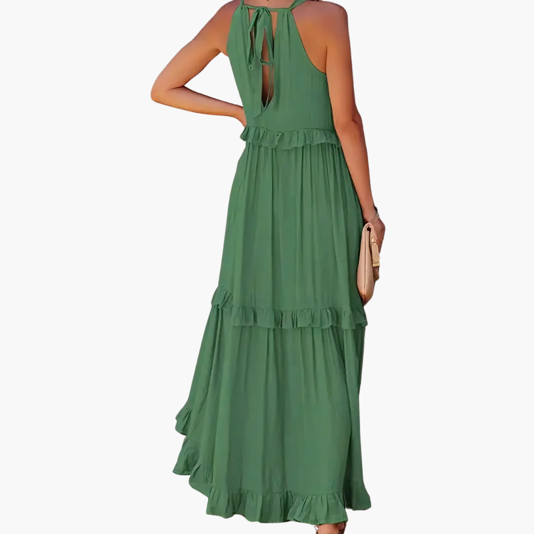 Ruffle Breeze Maxi Dress - Women's Flowy Summer Outfit