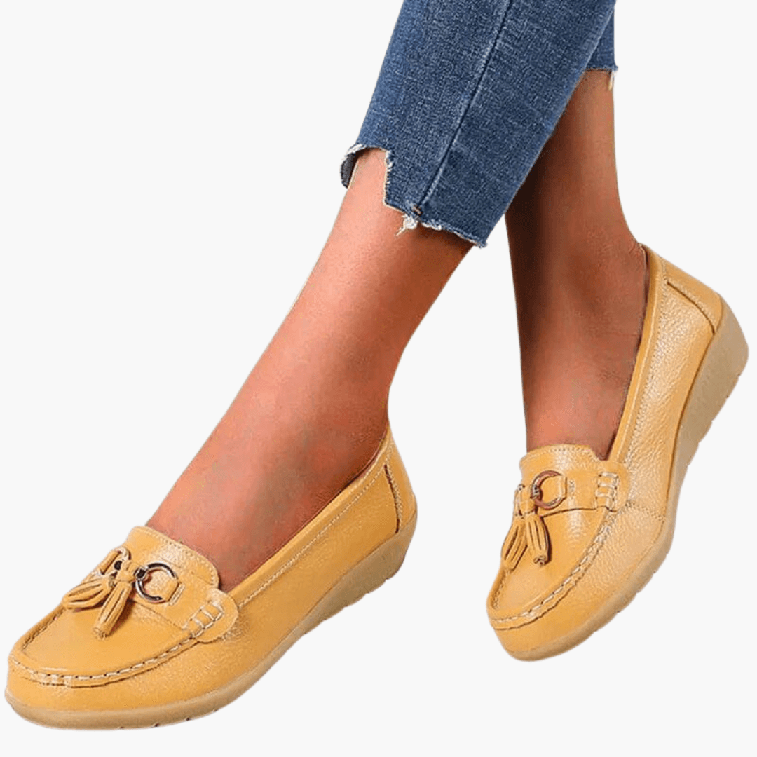Slip-On Tassel Loafers for Women - Comfy Buckle Moccasins