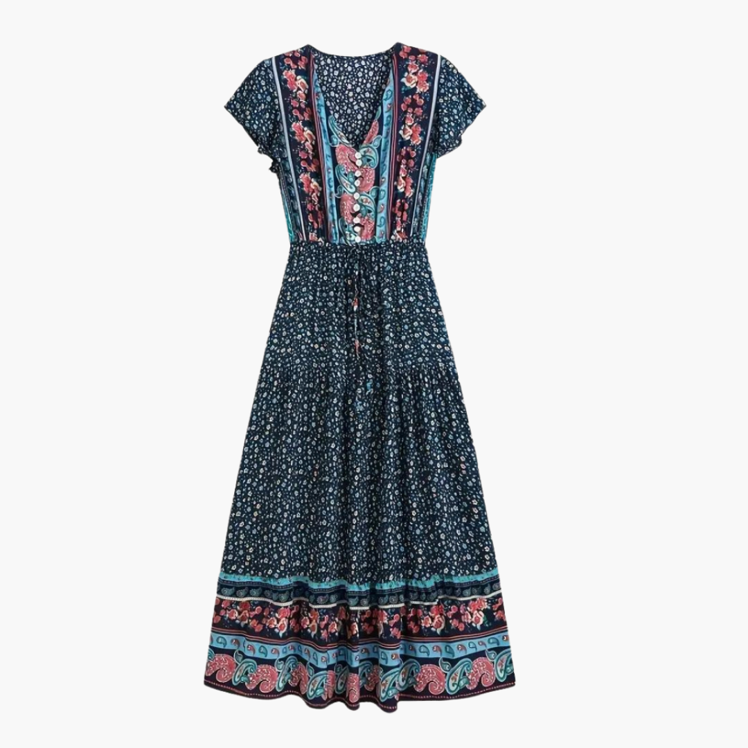 Floral Boho Maxi Dress - Women's Summer Holiday Outfit