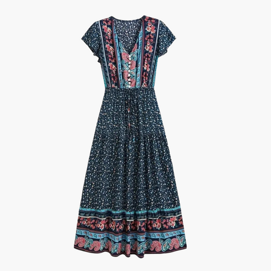 Floral Boho Maxi Dress - Women's Summer Holiday Outfit
