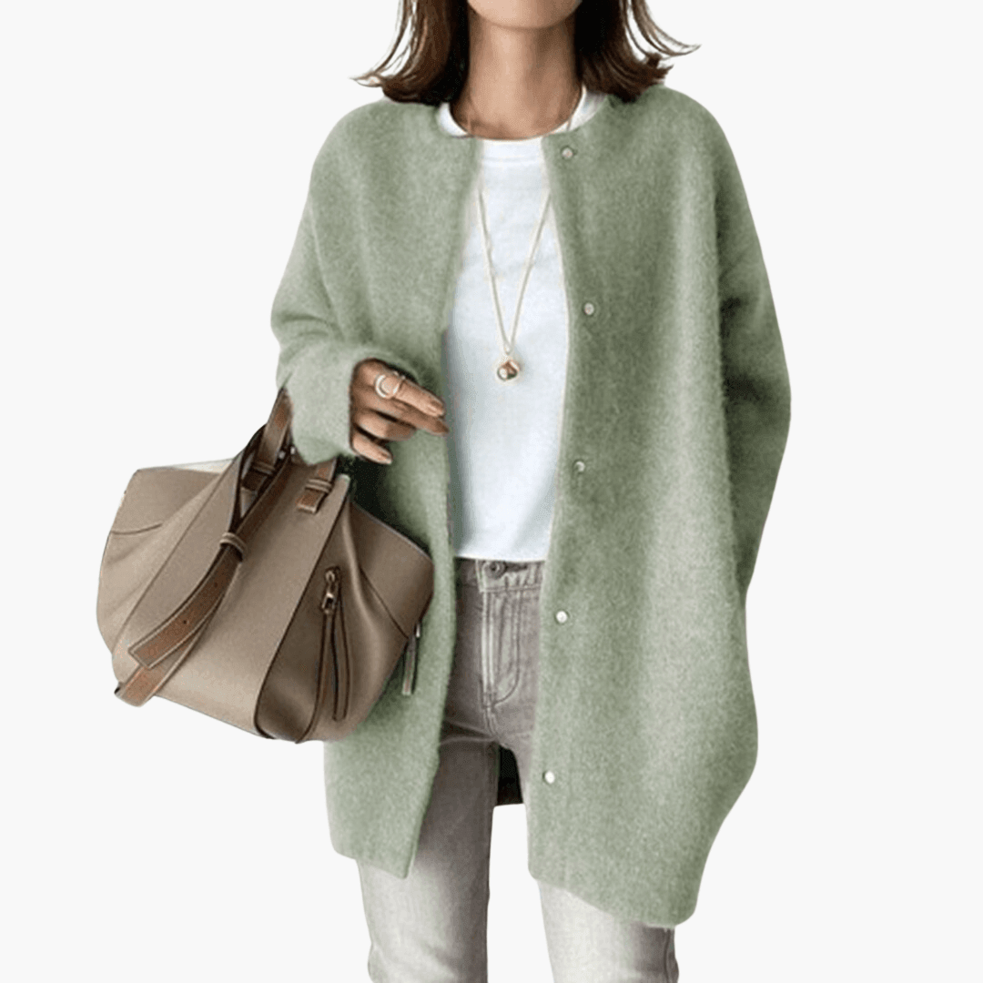 Oversized Wool-Blend Coat – Women's Longline Button Front