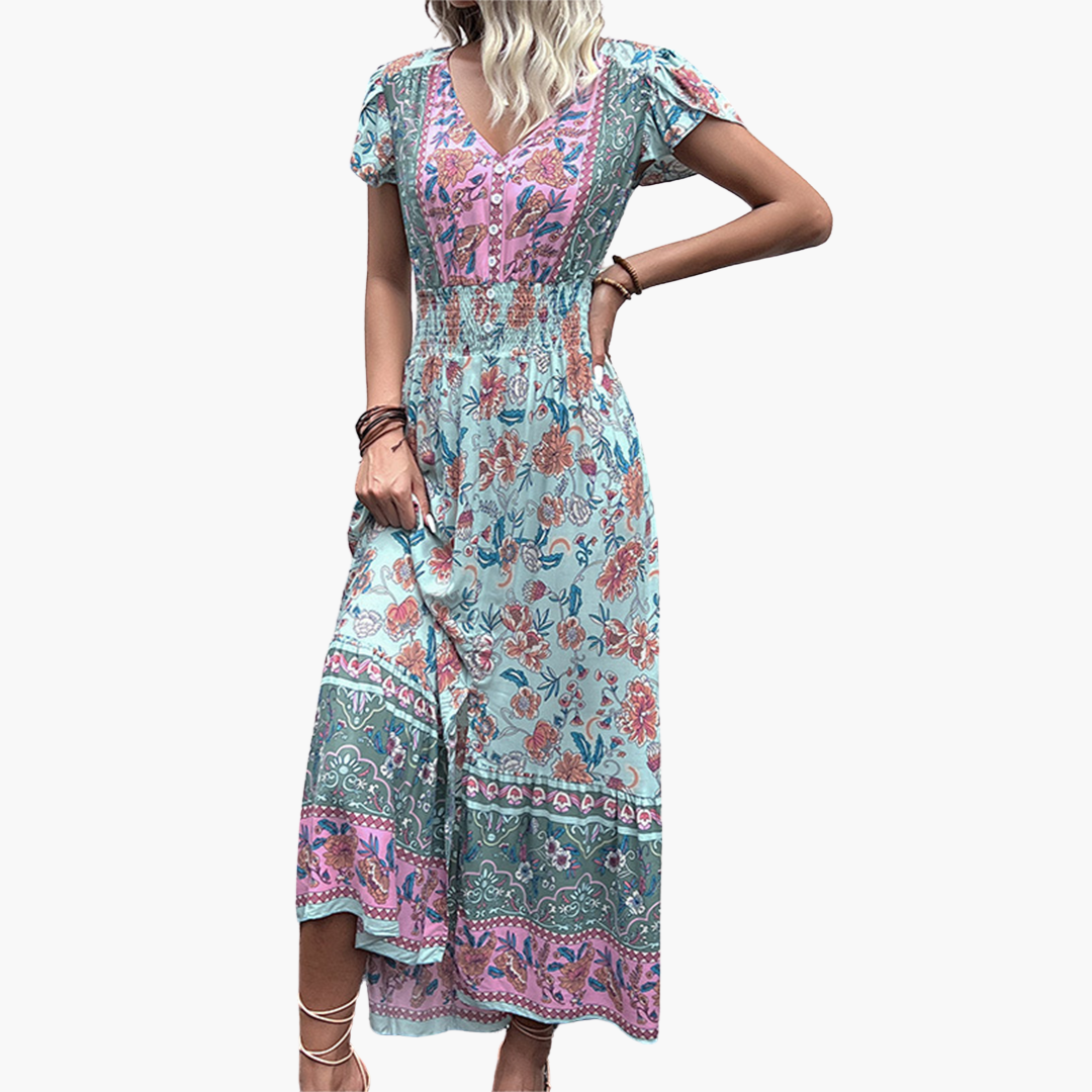 Boho  Midi Dress - Women's Lightweight Style for Summer Days