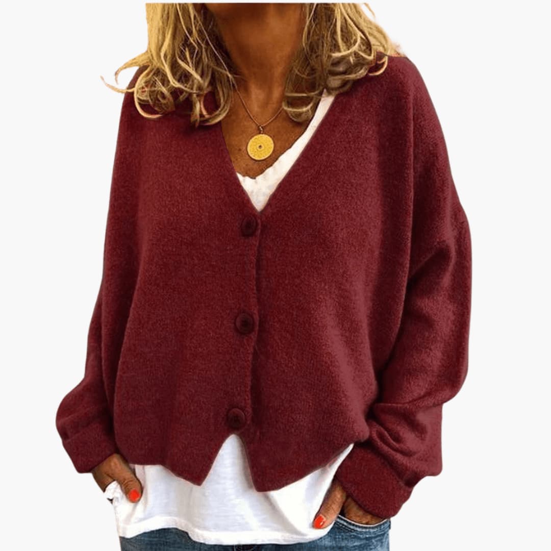 Knitted Button Cardigan for Women - Soft & Cozy Layering Piece