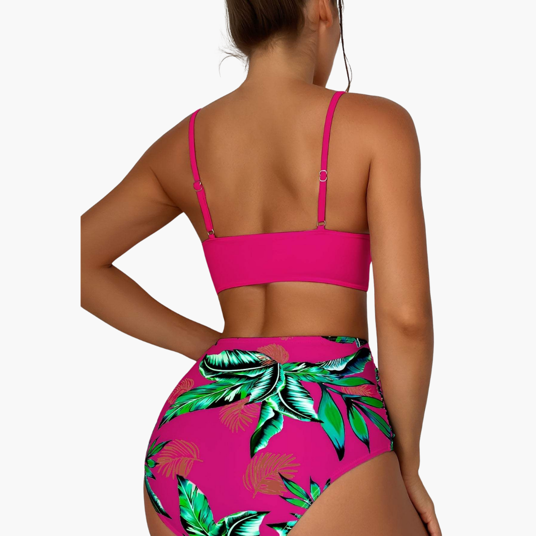 Push Up Bikini - Women’s Floral High Waist Tropical Set