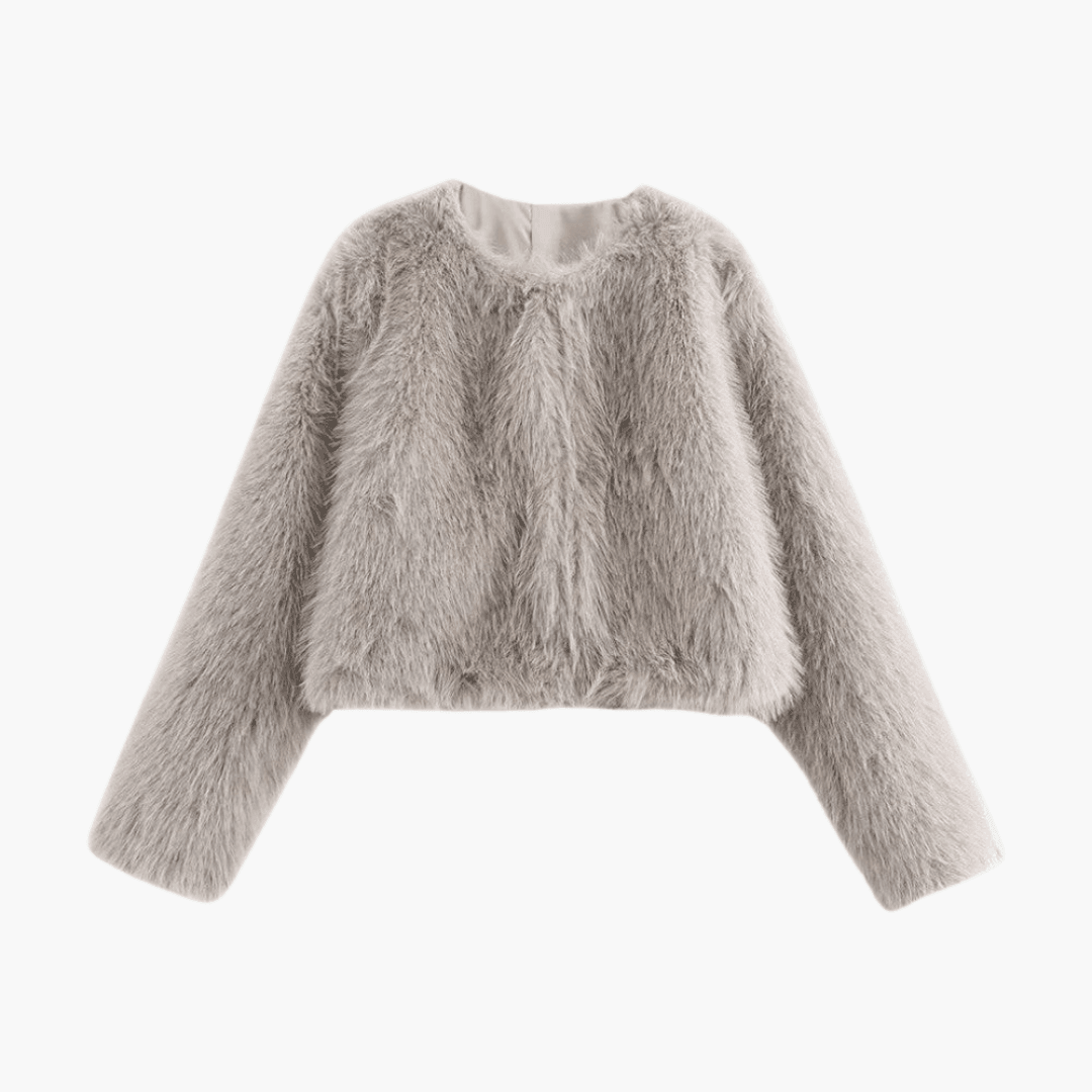 Plush Cropped Faux Fur Jacket – Women's Winter Essential