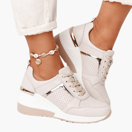 Ladies wedge trainers for women - platform sporty shoe style