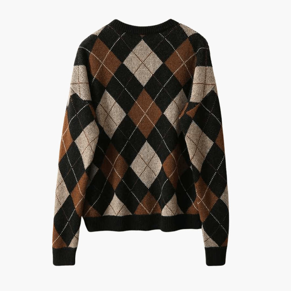 Retro Knit Sweater for Women - Cozy Striped Design & Comfort