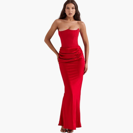 Elegant V-Neck Maxi Dress - Sleeveless Formal for Women