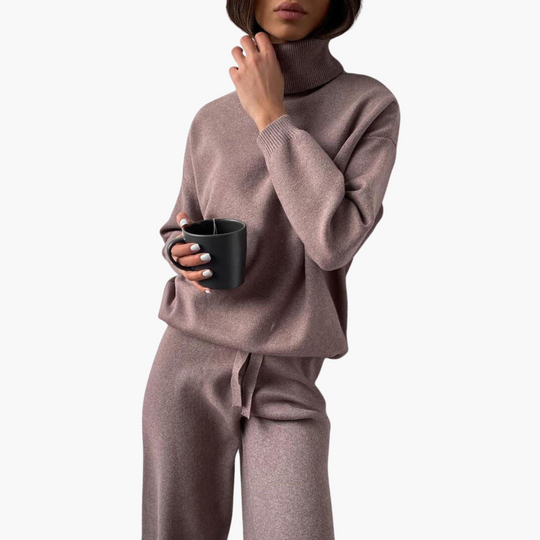 Knitted Lounge Set for Women – Cozy, Wide Leg, Modern Fit