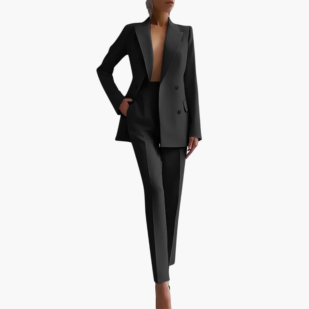 Tailored Blazer & Tapered Pants for Women - Double Breasted