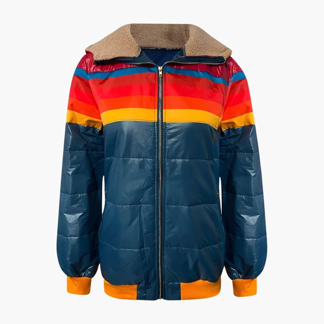 Striped Puffer Jacket – Women's Sporty & Stylish Outerwear