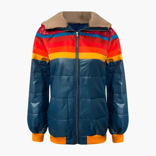 Striped Puffer Jacket – Women's Sporty & Stylish Outerwear