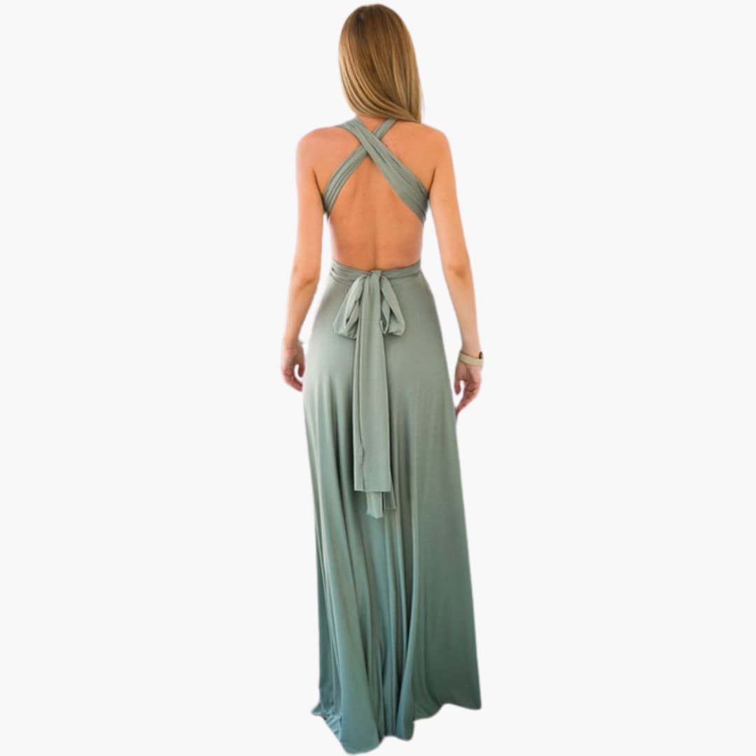 Convertible Maxi Dress for Women - Backless Multiway Bridesmaid