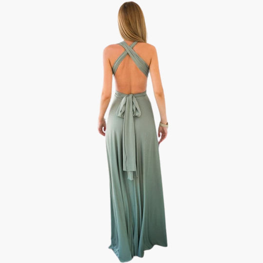 Convertible Maxi Dress for Women - Backless Multiway Bridesmaid