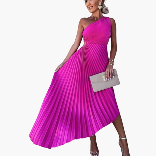 One Shoulder Asymmetrical Cocktail Dress - Elegant for Women