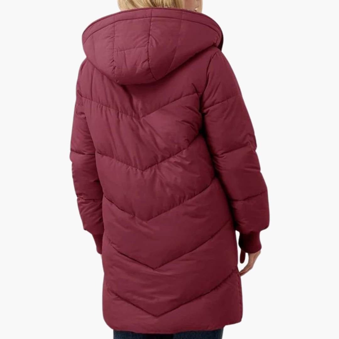 Hooded Puffer Coat - Women's Fleece Lined Winter Jacket