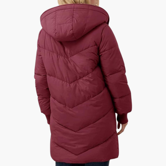 Hooded Puffer Coat - Women's Fleece Lined Winter Jacket