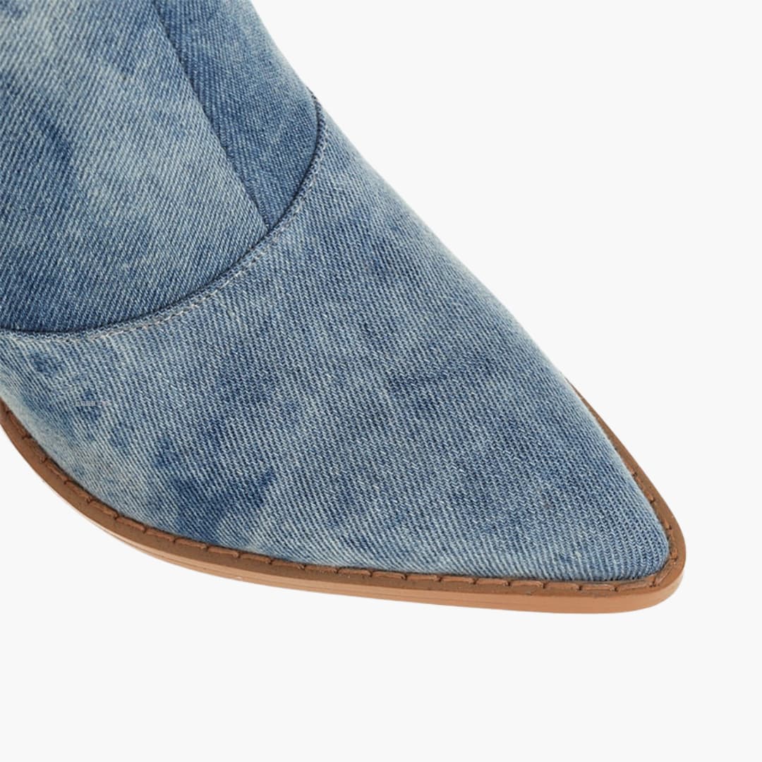 Women’s cowboy boots with knee-high shaft and block heel