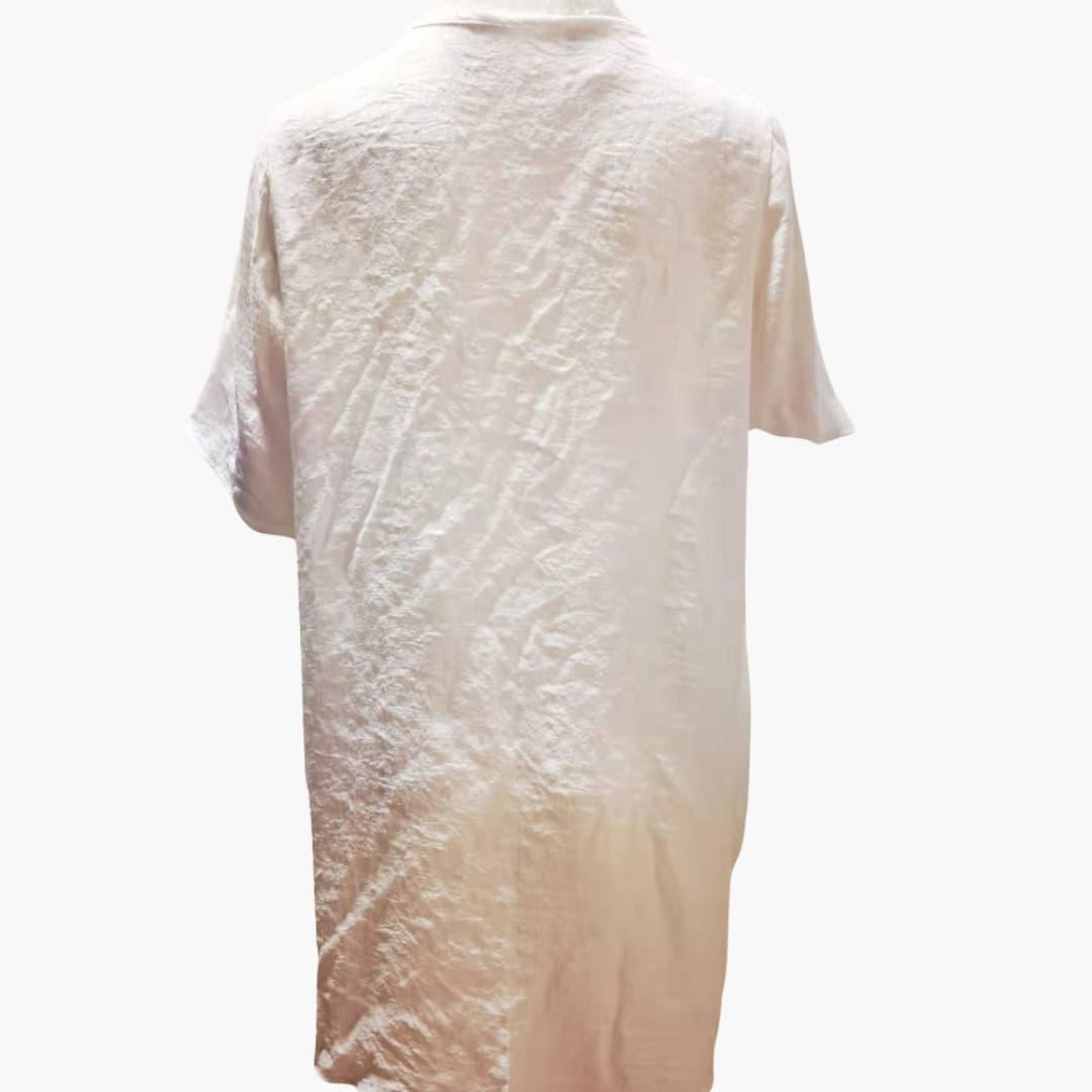 Knee-Length Button-Down Casual Dress for Women - Relaxed Fit