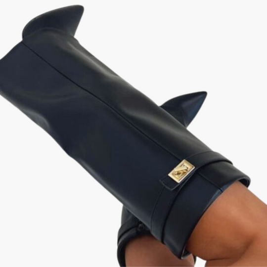 Women’s over-the-knee boots with pointed toe and high heel