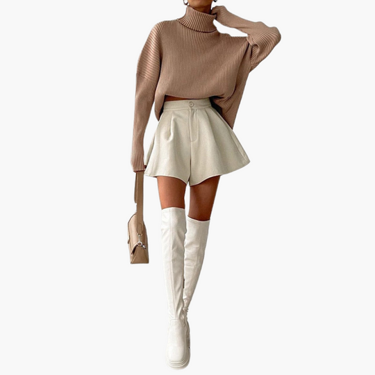 Flared Pleated Shorts - For Women’s Chic Summer Days