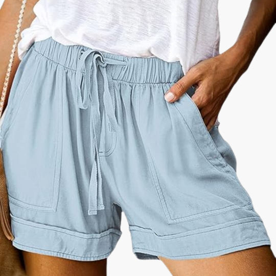 Women's casual summer shorts with drawstring and pockets