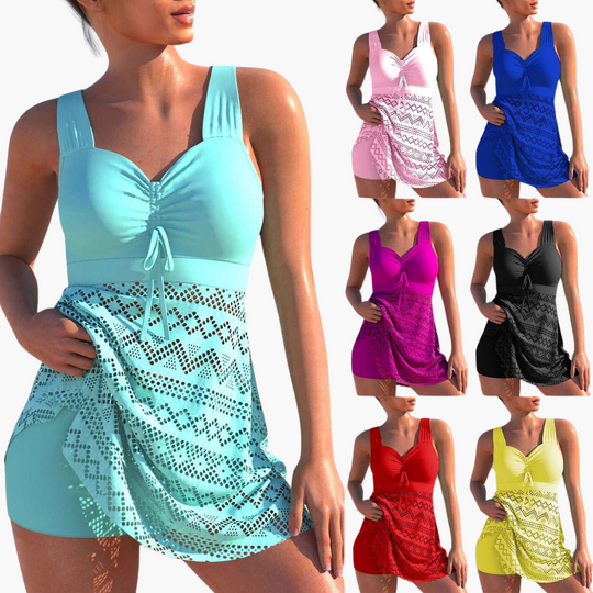 Tankini Set with Shorts - Women's Tummy Control Swimwear