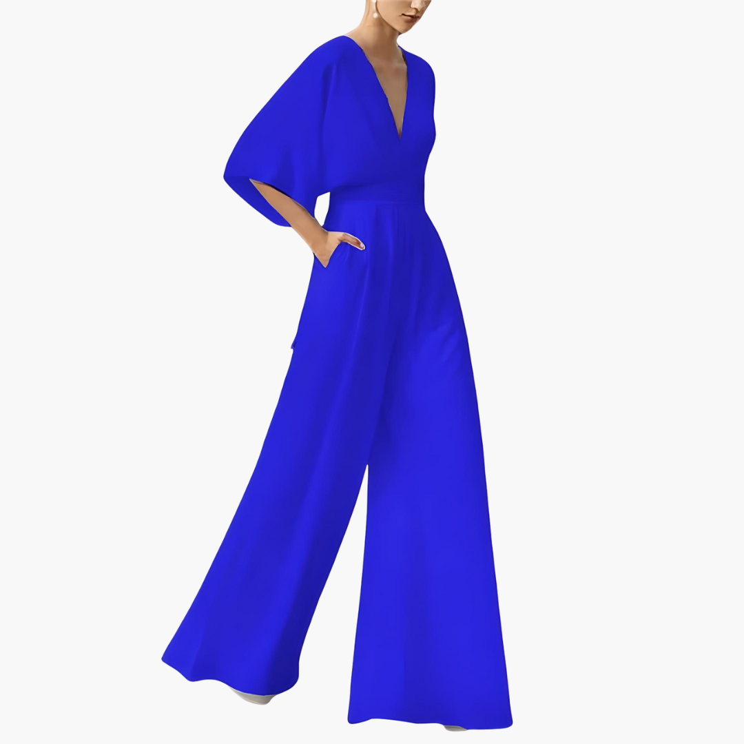 Women’s all-season jumpsuit with wide legs and batwing sleeves