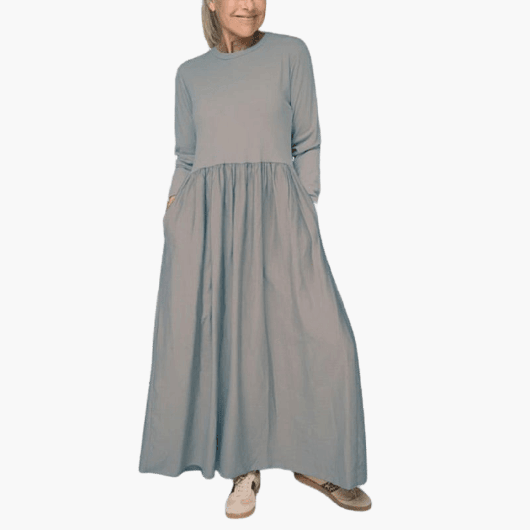 Elegant Long Sleeve Midi Dress - Formal Wear for Women