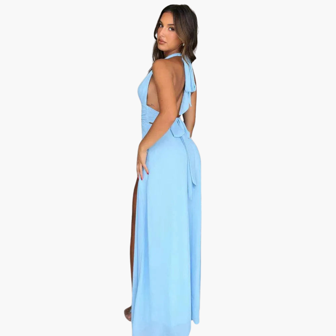Halter Slit Maxi Dress - For Women’s Elegant Evenings
