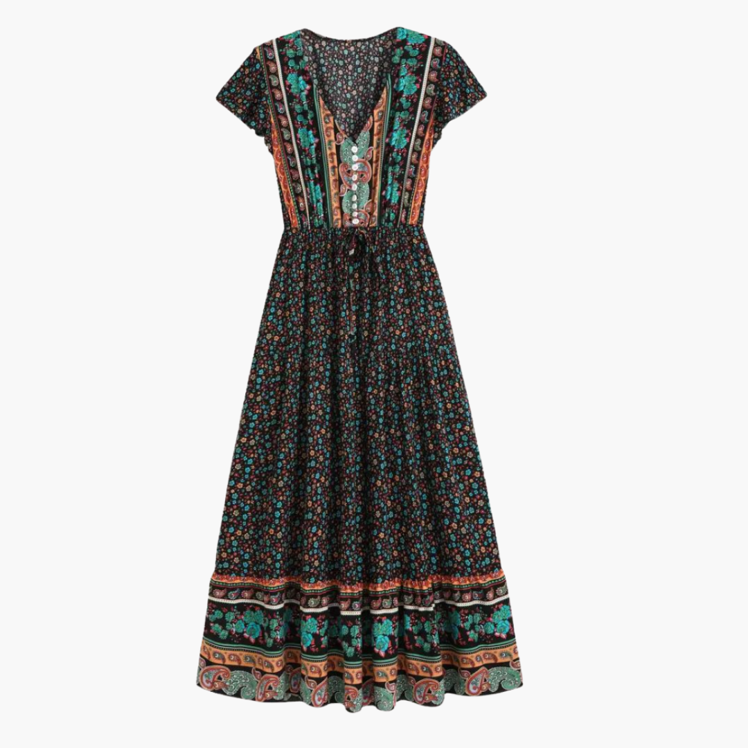 Floral Boho Maxi Dress - Women's Summer Holiday Outfit