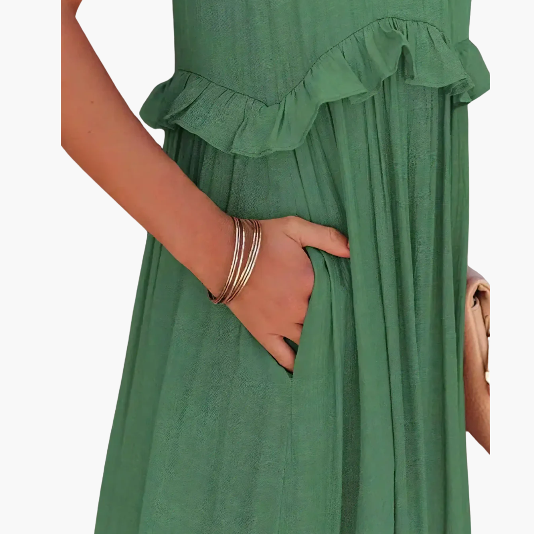 Ruffle Breeze Maxi Dress - Women's Flowy Summer Outfit