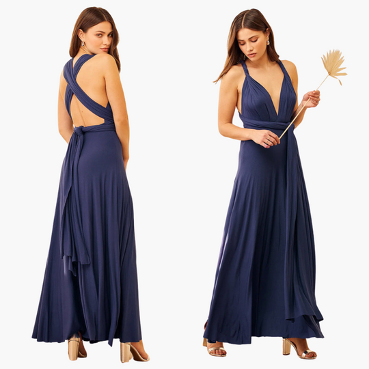 Elegant V-Neck Evening Dress - for Women with Formal Flair