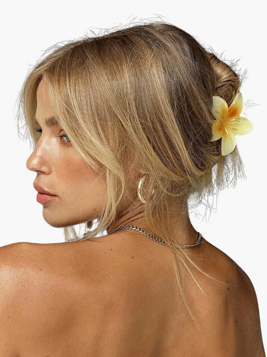 Glossy Hair Claw Clip for Women - Elegant Floral Accessory