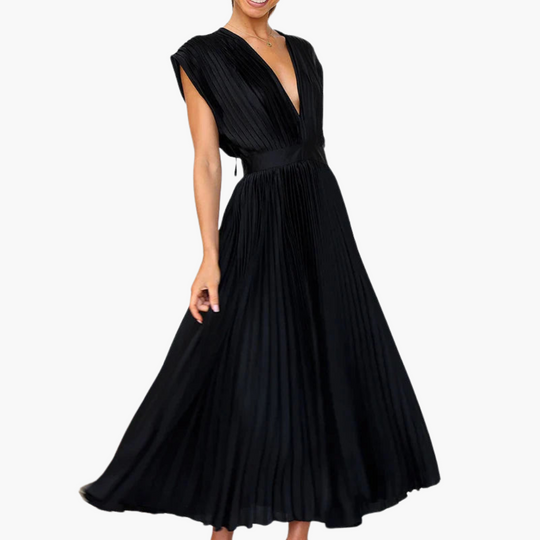 Elegant Women's Dress - Floral Puff Sleeve Midi Dress