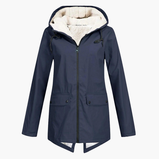 Elegant Hooded Winter Coat for Women - Long & Button-Up